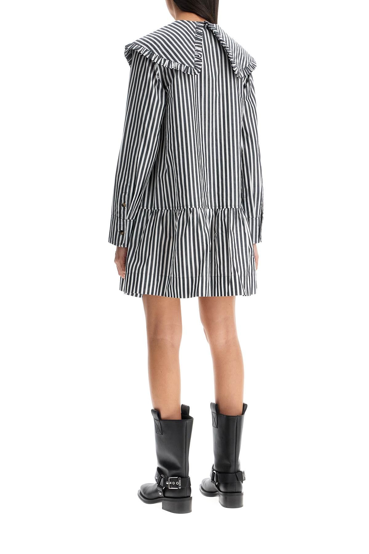 GANNI Organic Cotton Striped Mini Dress