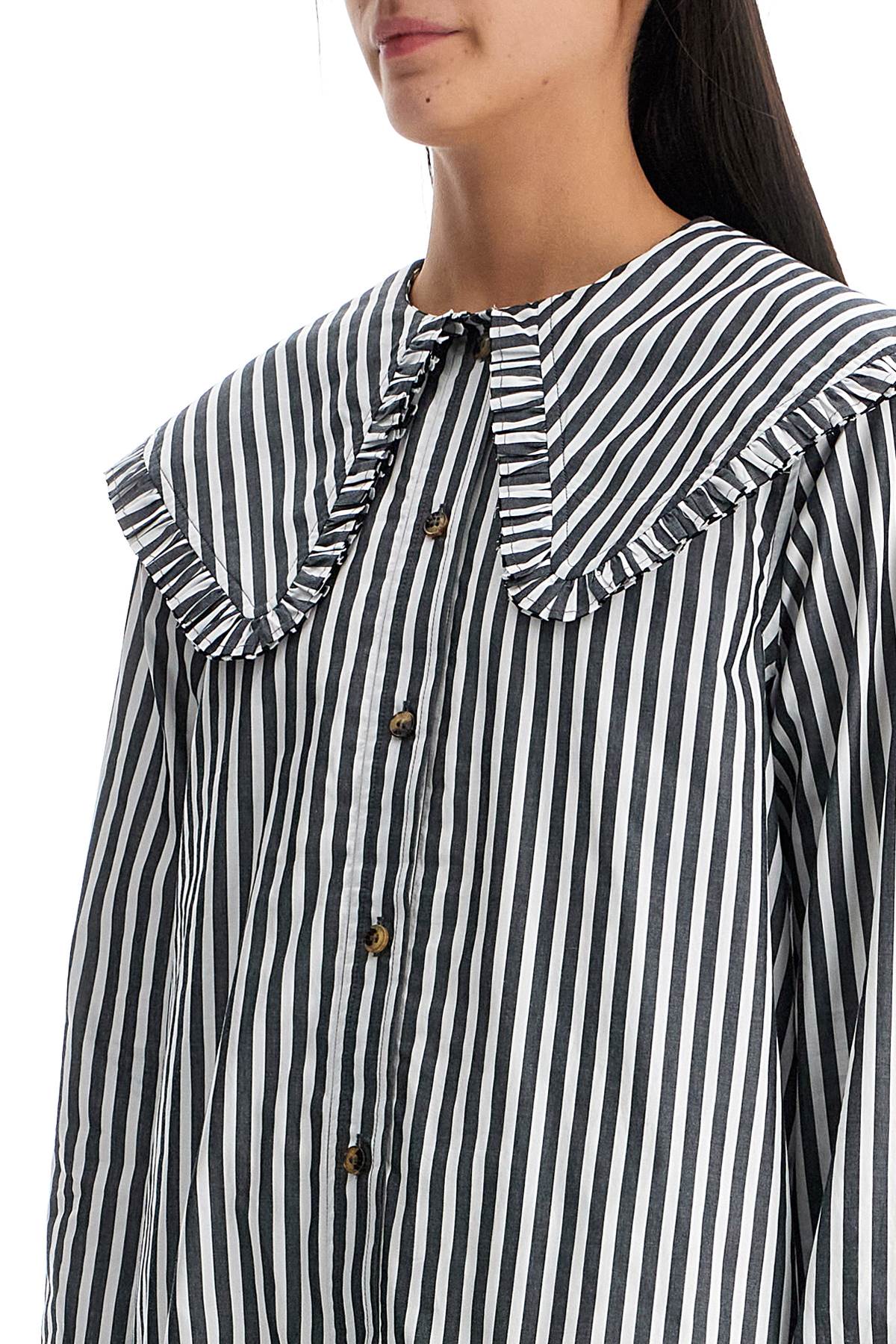 GANNI Organic Cotton Striped Mini Dress