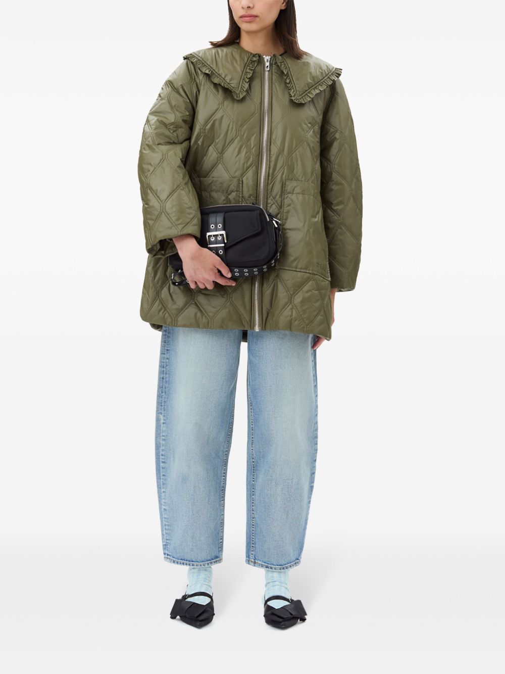 GANNI Quilted Midi Jacket - Oversized Fit