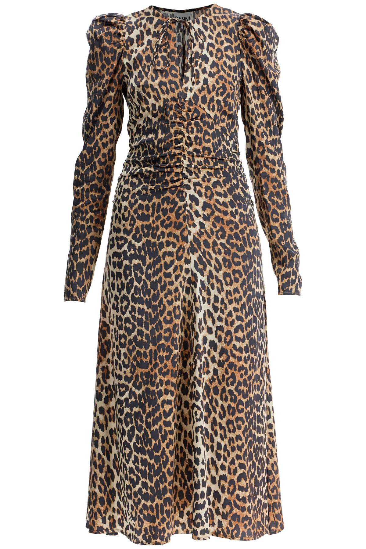 GANNI Leopard Print Midi Dress