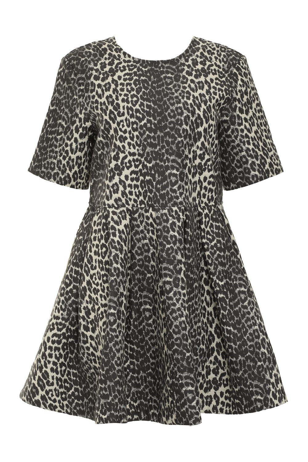 GANNI Women's Animal Print Mini Dress with Back Strap