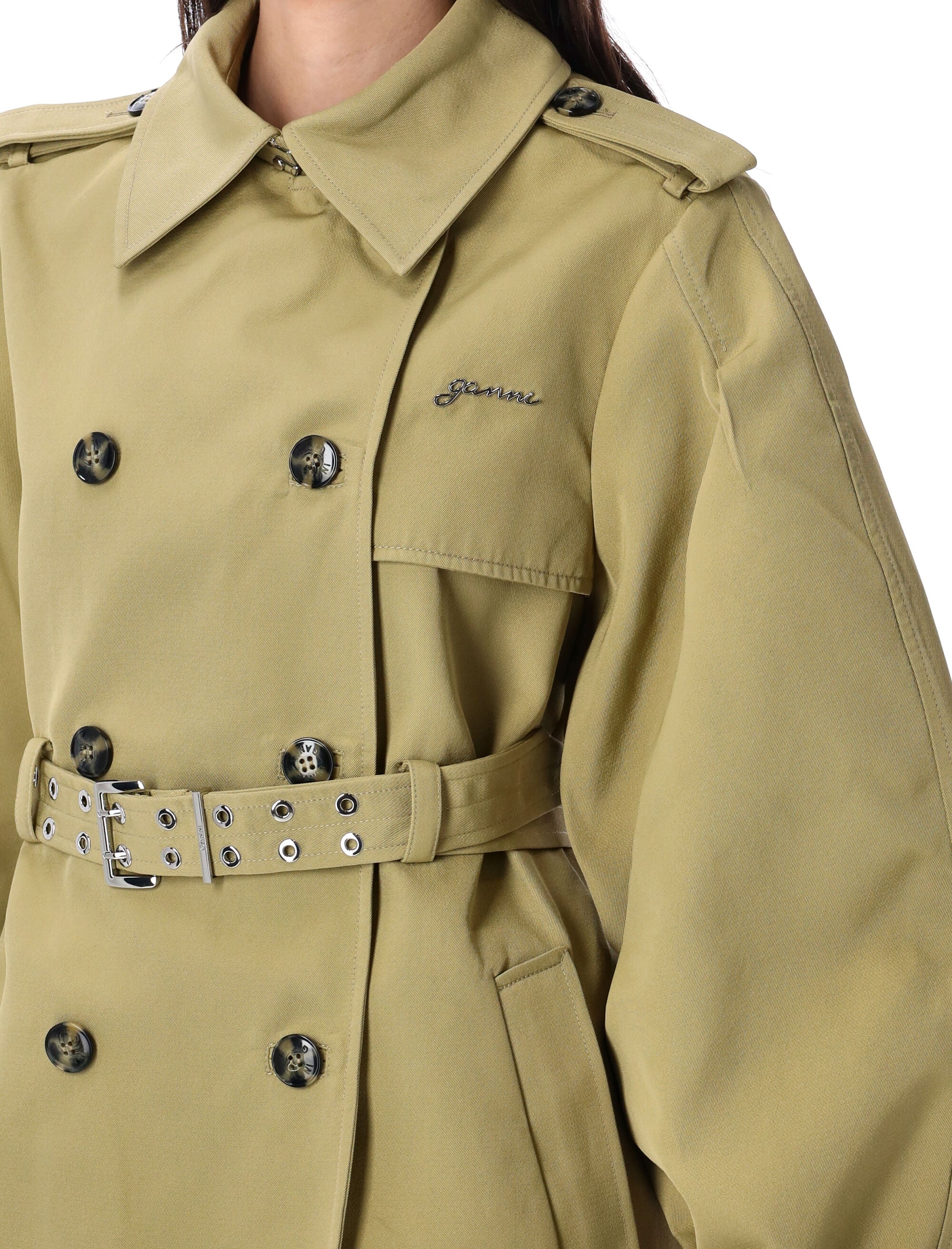 GANNI Chic Midi Trench for Women