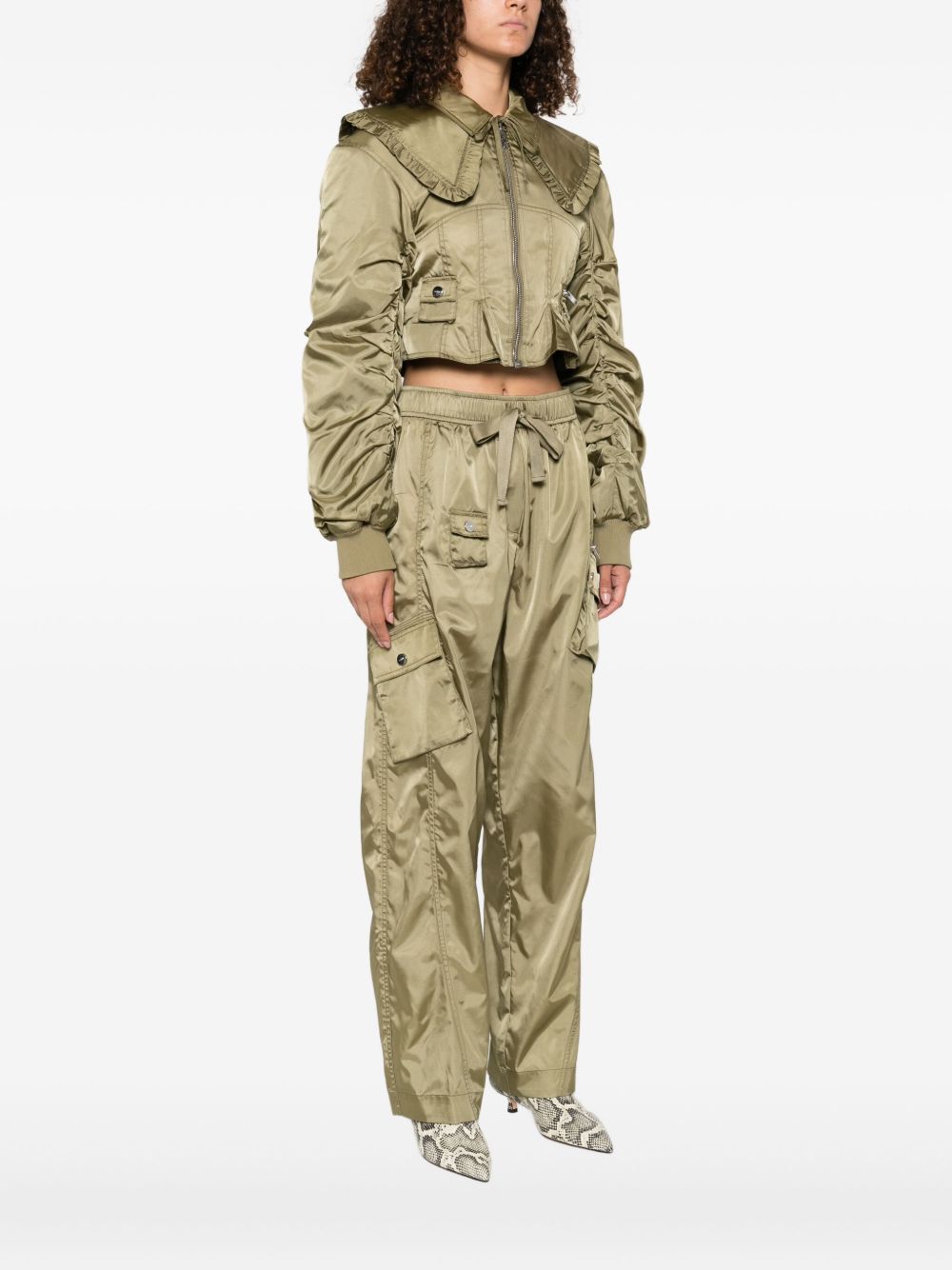 GANNI Nylon Short Bomber Jacket for Women