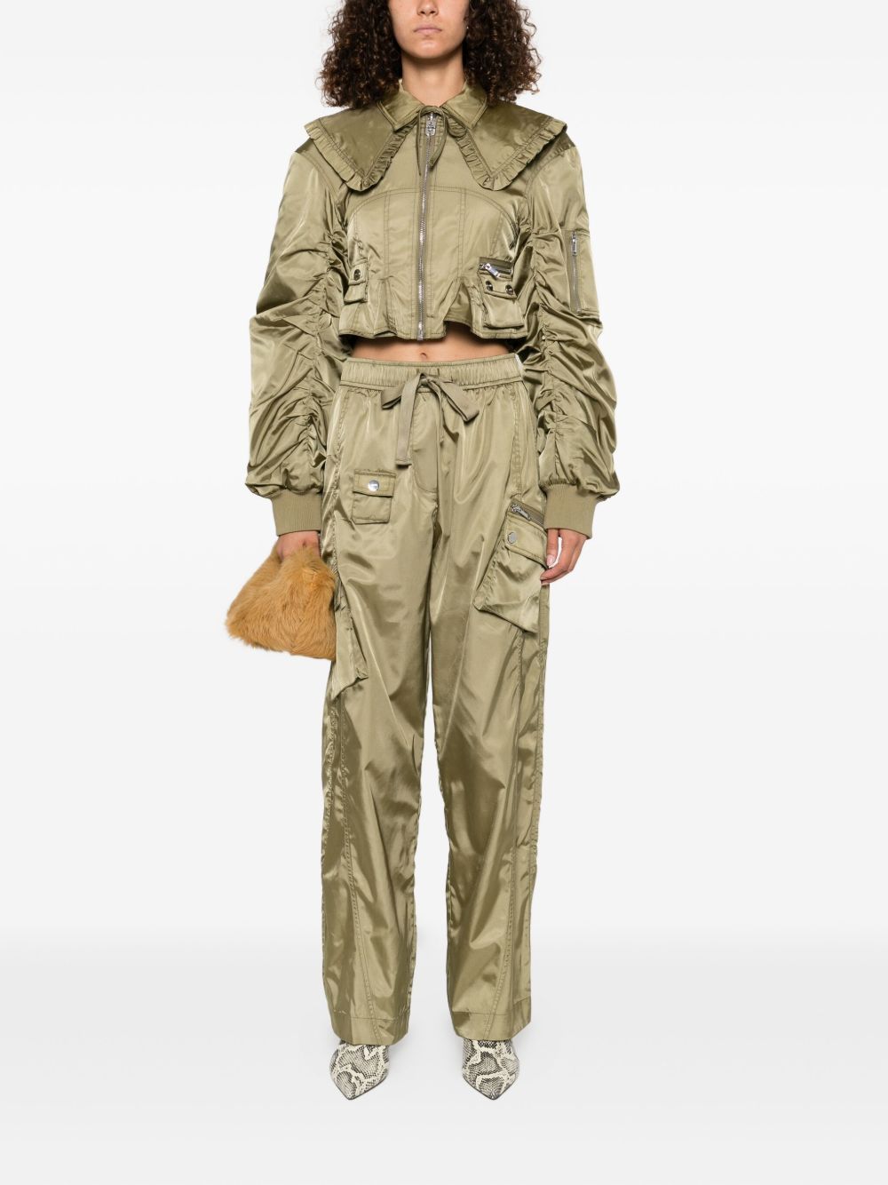 GANNI Nylon Short Bomber Jacket for Women