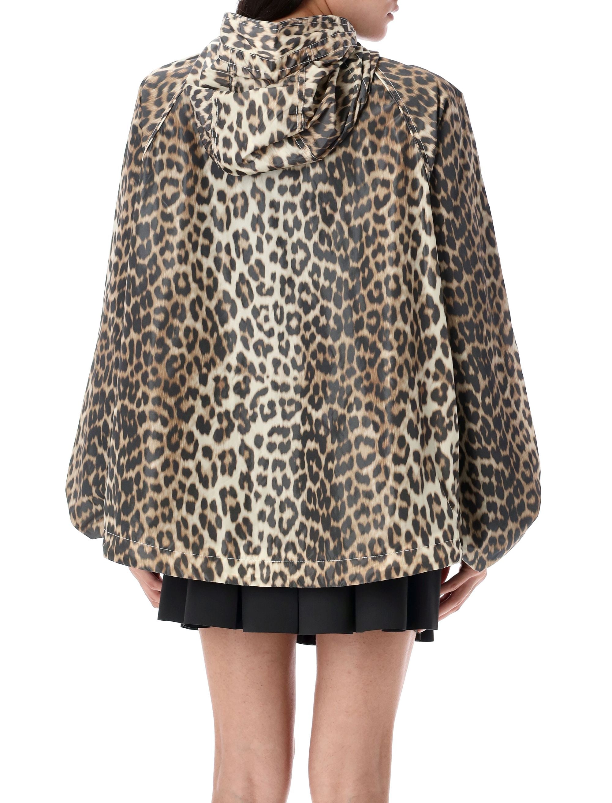 GANNI Leopard Print Nylon Jacket - Size S/M