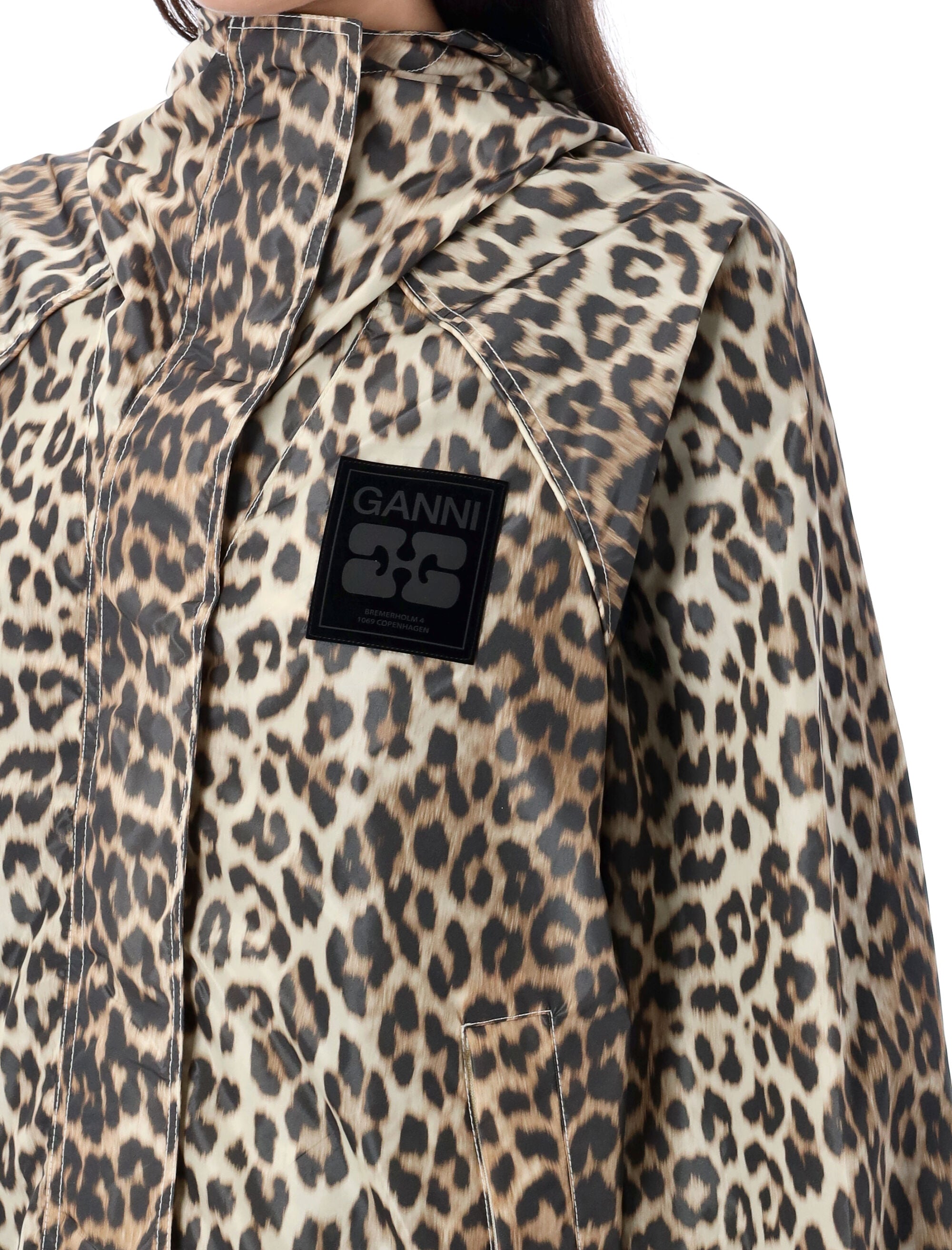GANNI Leopard Print Nylon Jacket - Size S/M