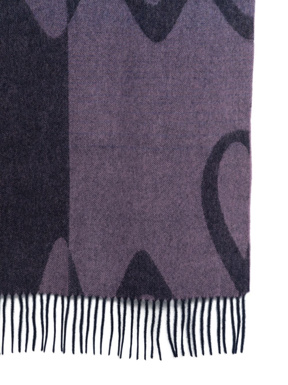 PAUL SMITH Wool and Cashmere Scarf with Fringed Trim