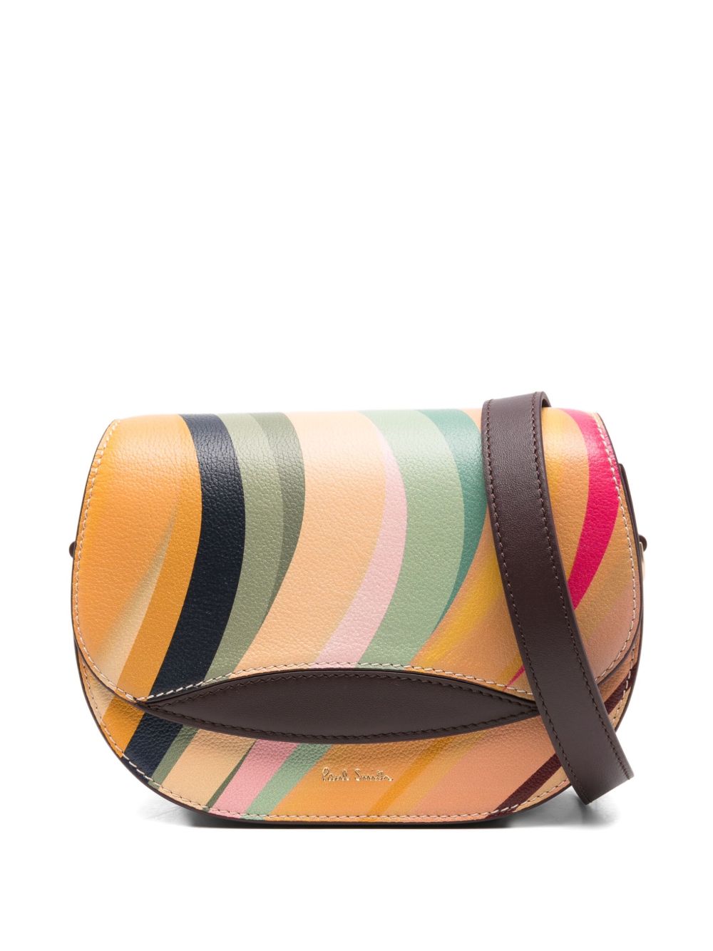 PAUL SMITH Curved Swirl Leather Crossbody Handbag