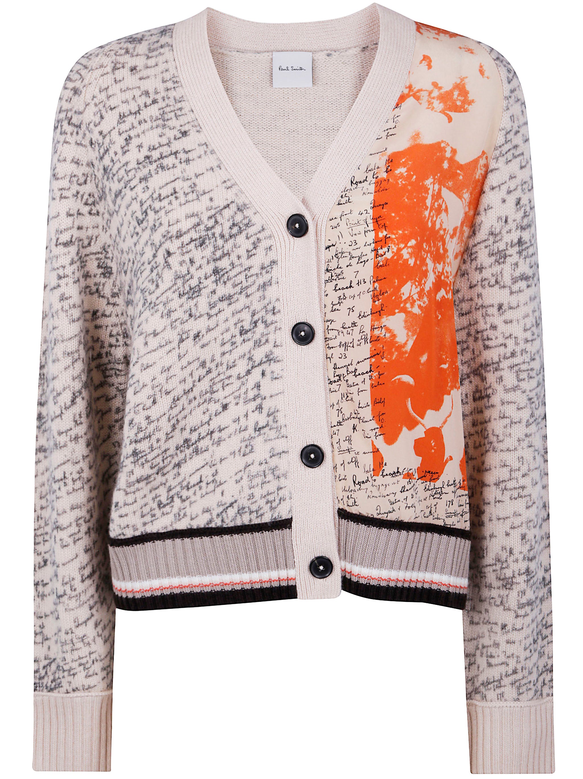 PAUL SMITH Womens Knit Cardi Woven Pan