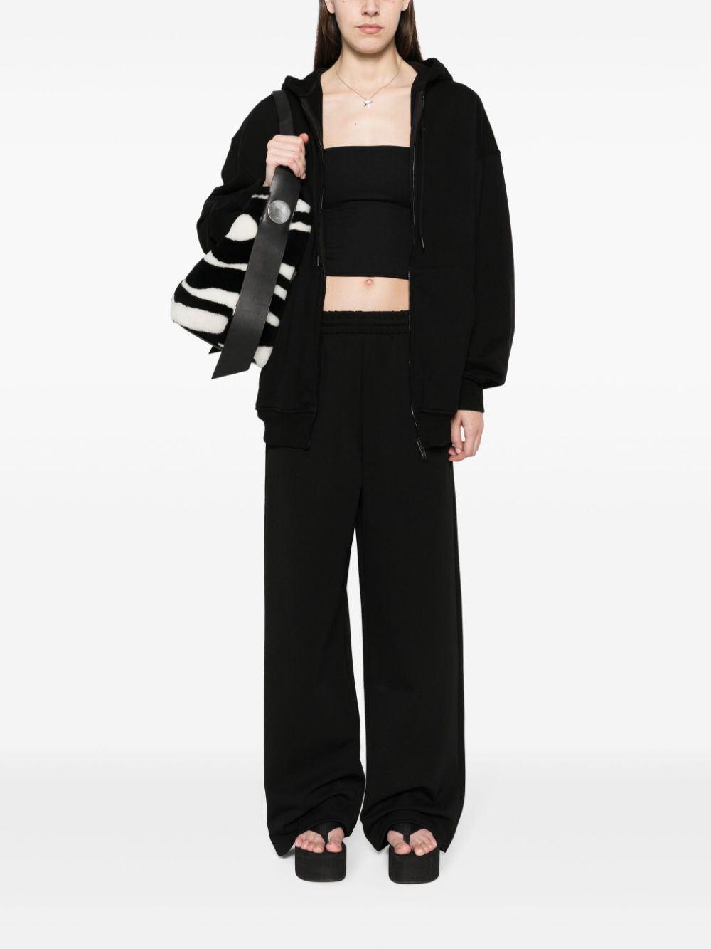 WARDROBE.NYC Women's Straight Leg Track Pants with Zip Pockets