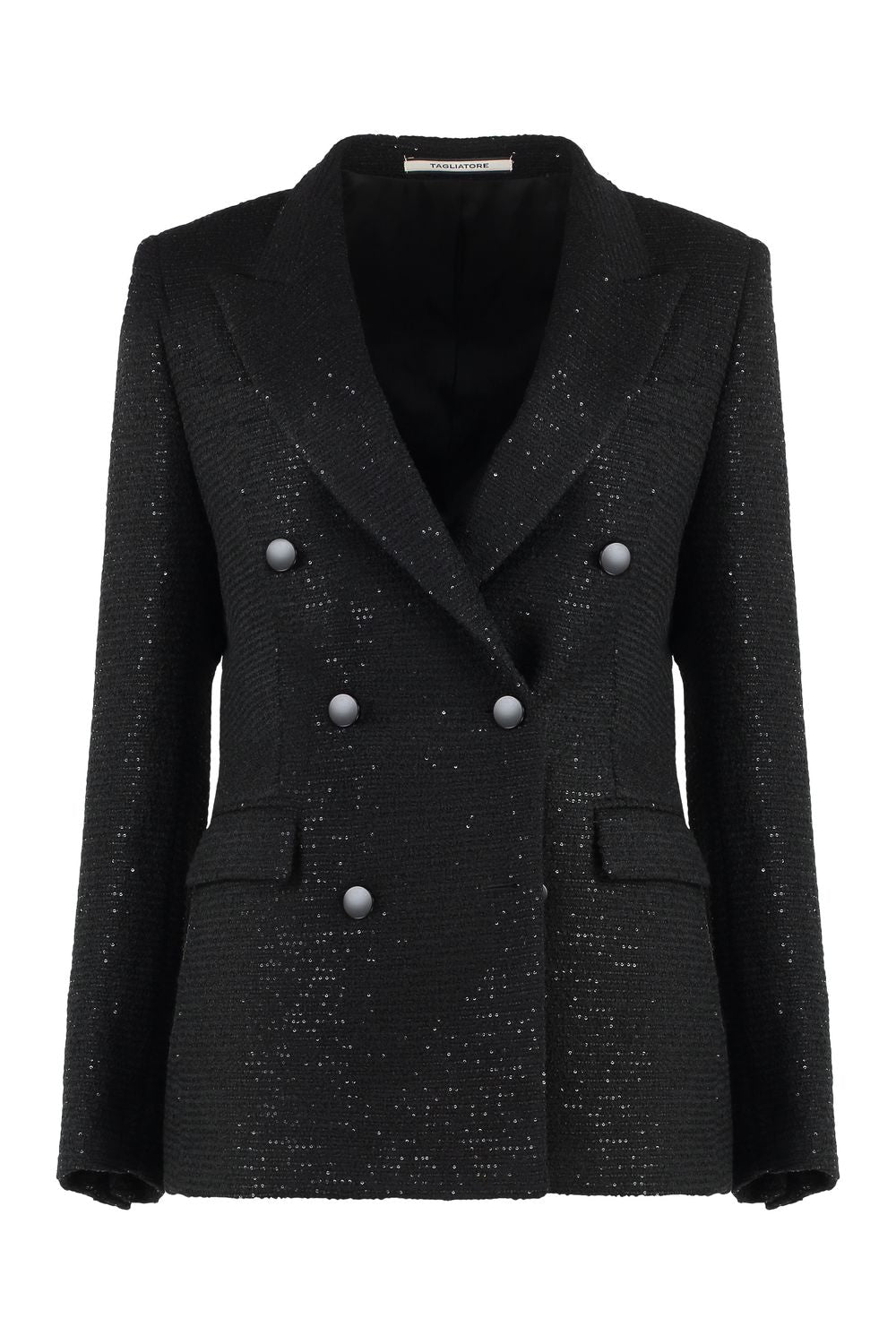 0205 TAGLIATORE Women's Double-Breasted Sequin Blazer