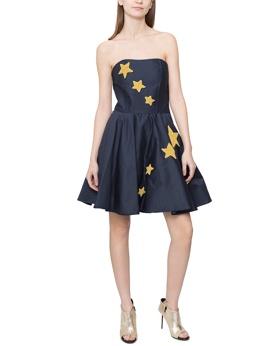 HISTORY REPEATS Starry Cotton Dress with Bustier Back Zip - Size 40