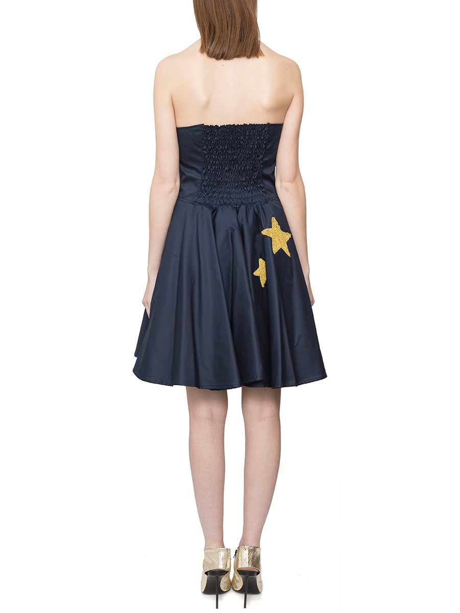 HISTORY REPEATS Starry Cotton Dress with Bustier Back Zip - Size 40