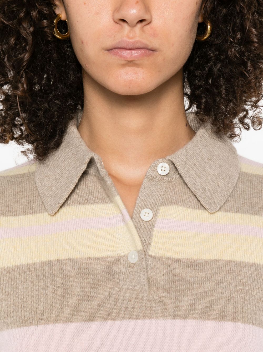 GUEST IN RESIDENCE Collegiate Stripe Polo Shirt - Women's Size S