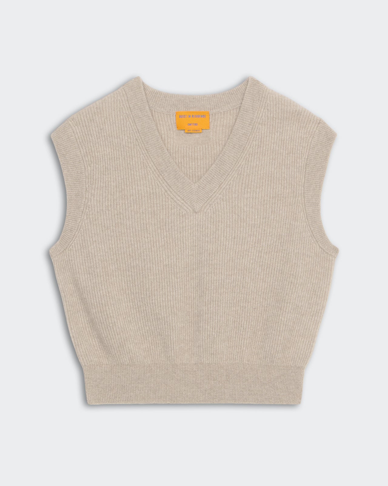 GUEST IN RESIDENCE Ribbed Cashmere V-Neck Vest Size S