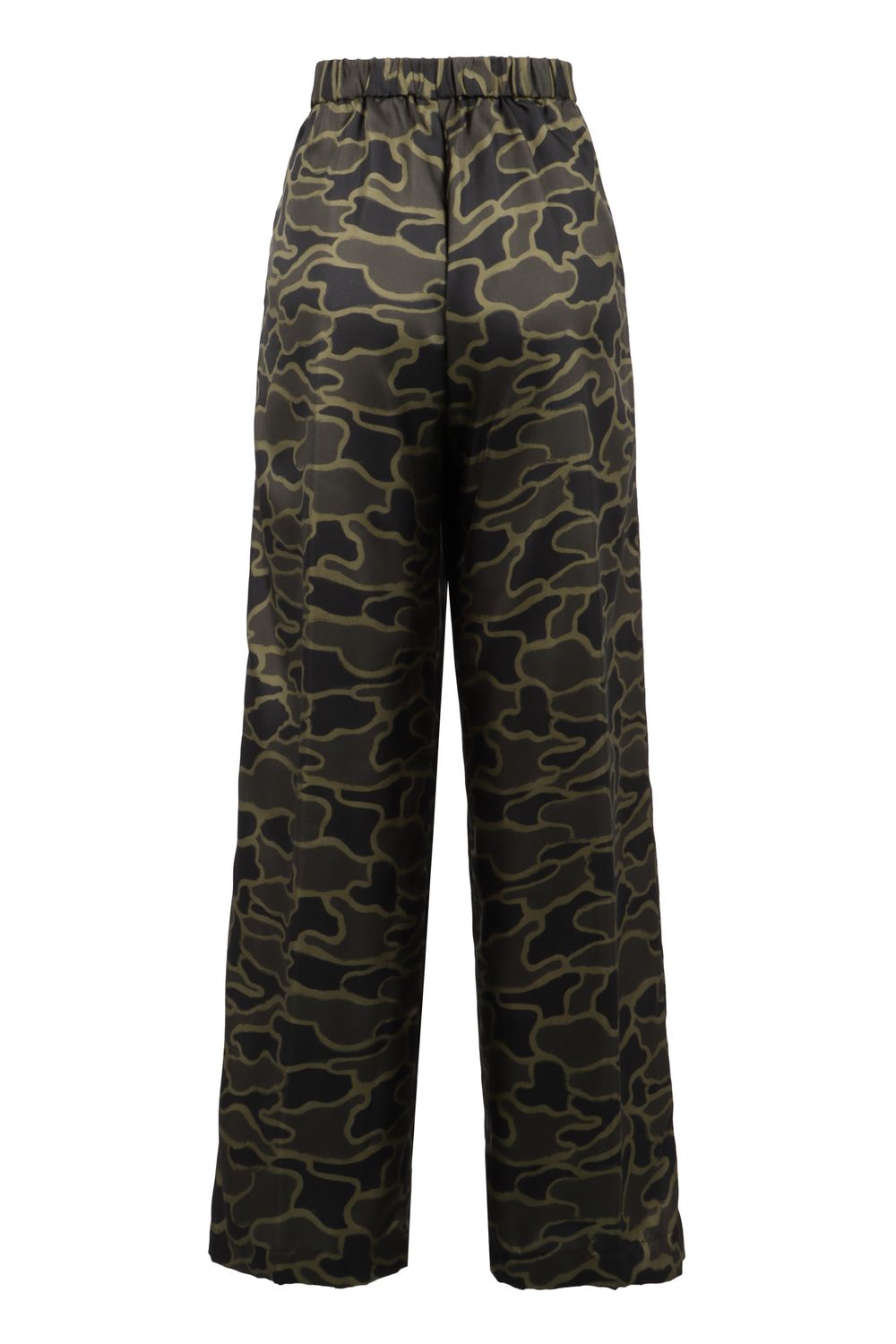 ASPESI Printed Silk Pants with Elastic Waistband