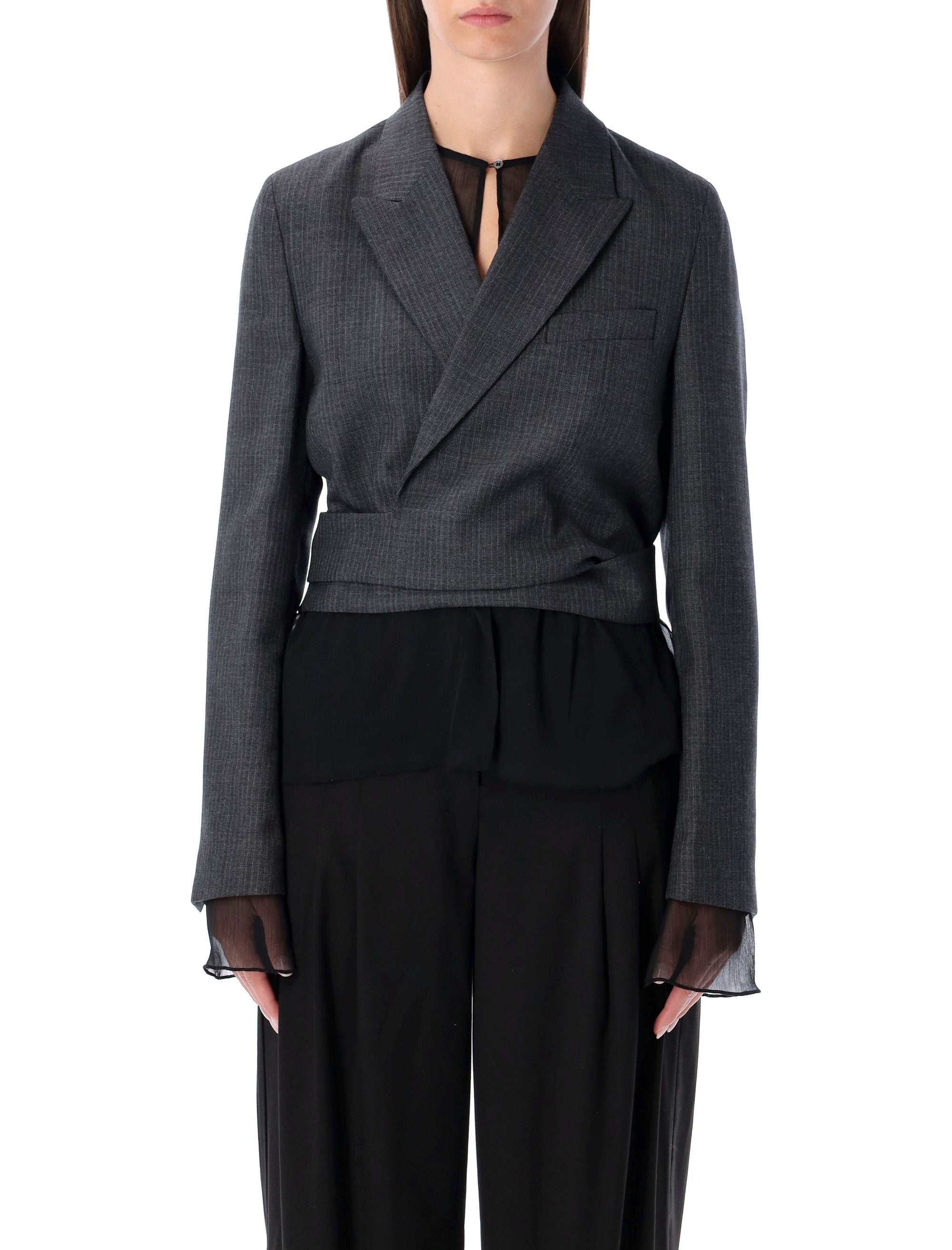 OUR LEGACY Classic Wrap Blazer in Micro Herringbone - Size 36