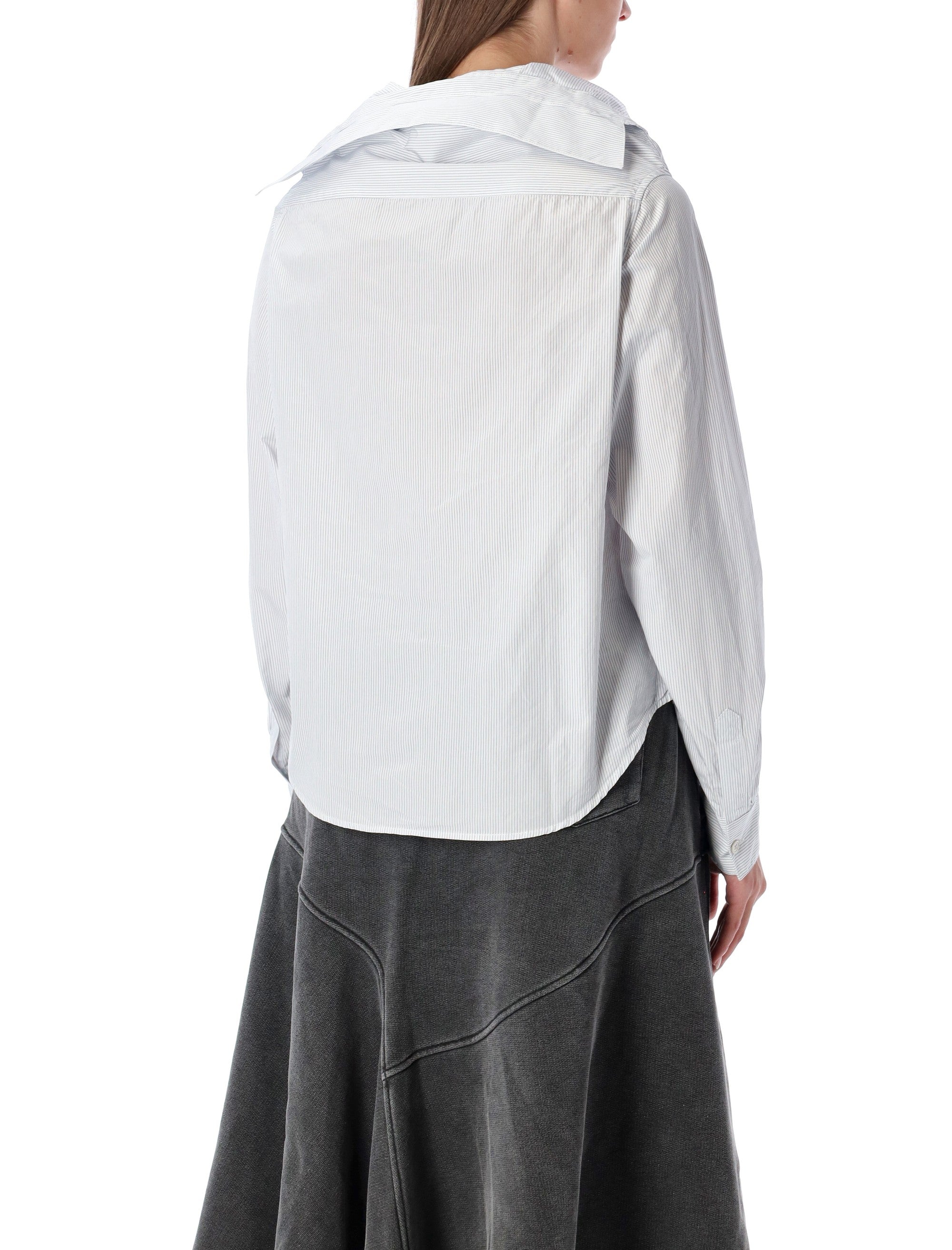 OUR LEGACY Collapsible Collar Pinstriped Poplin Shirt - Size 36