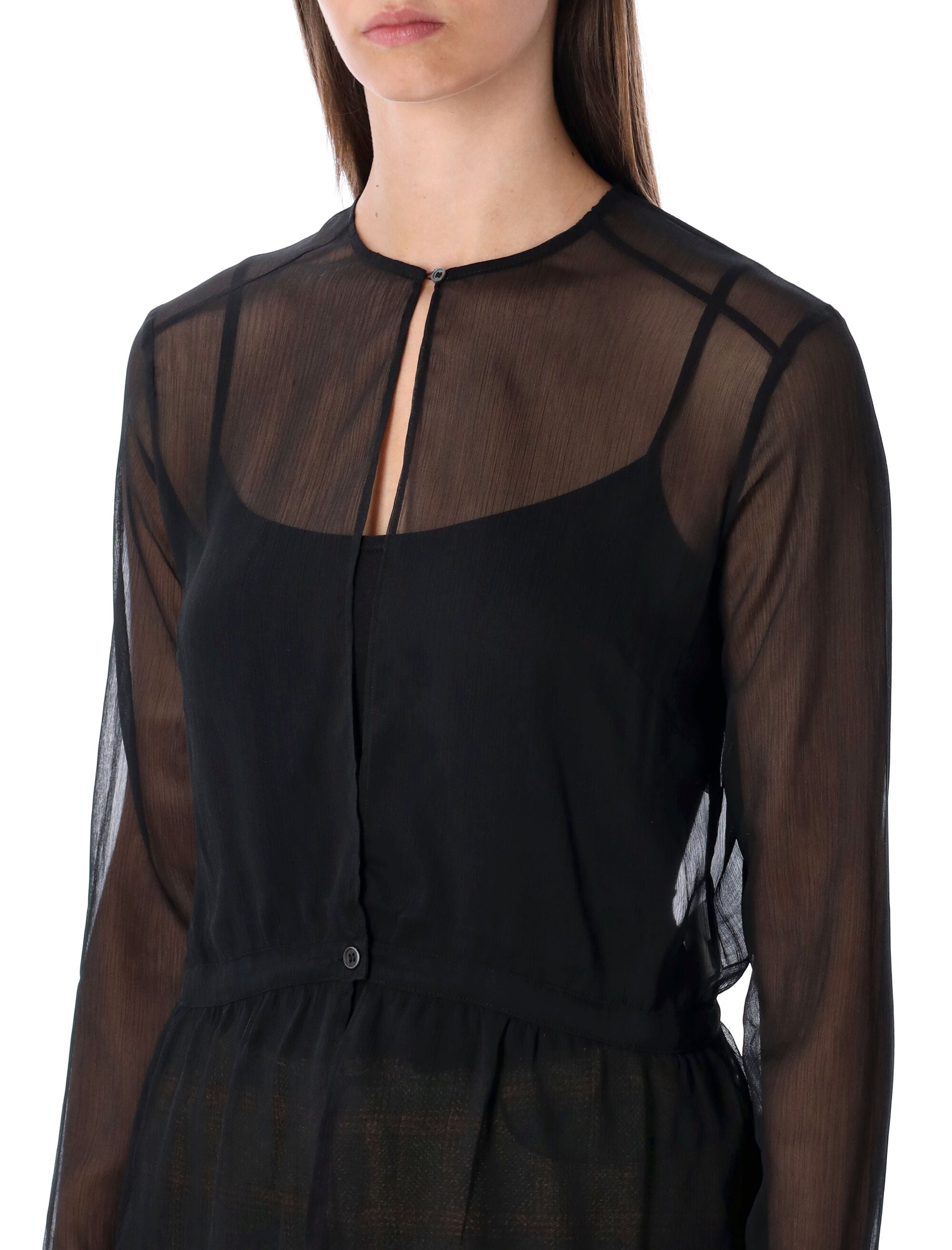 OUR LEGACY Sheer Crinkle Waist Blouse - Size 36