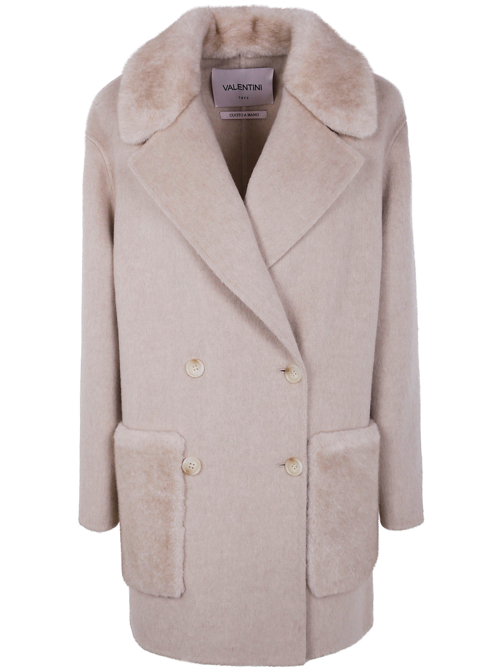 VALENTINI 1972 Mini Double-Breasted Eco Wool and Mink Jacket