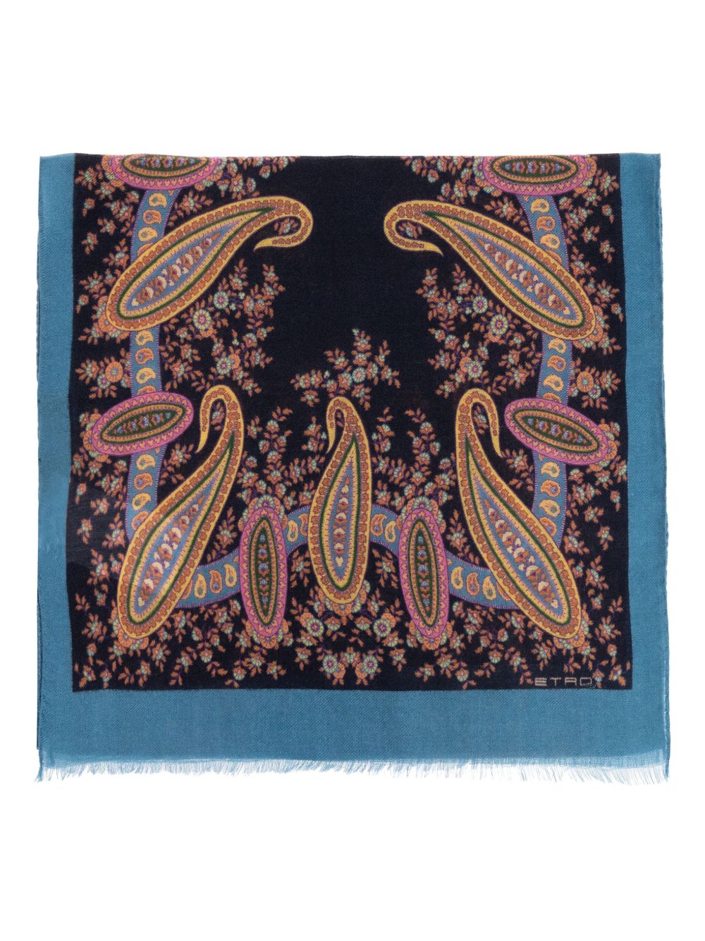 ETRO Paisley Pattern Scarf with Fringed Edges - Rectangular