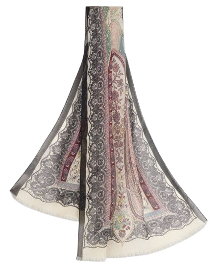 ETRO Floral Fringed Edges Scarf