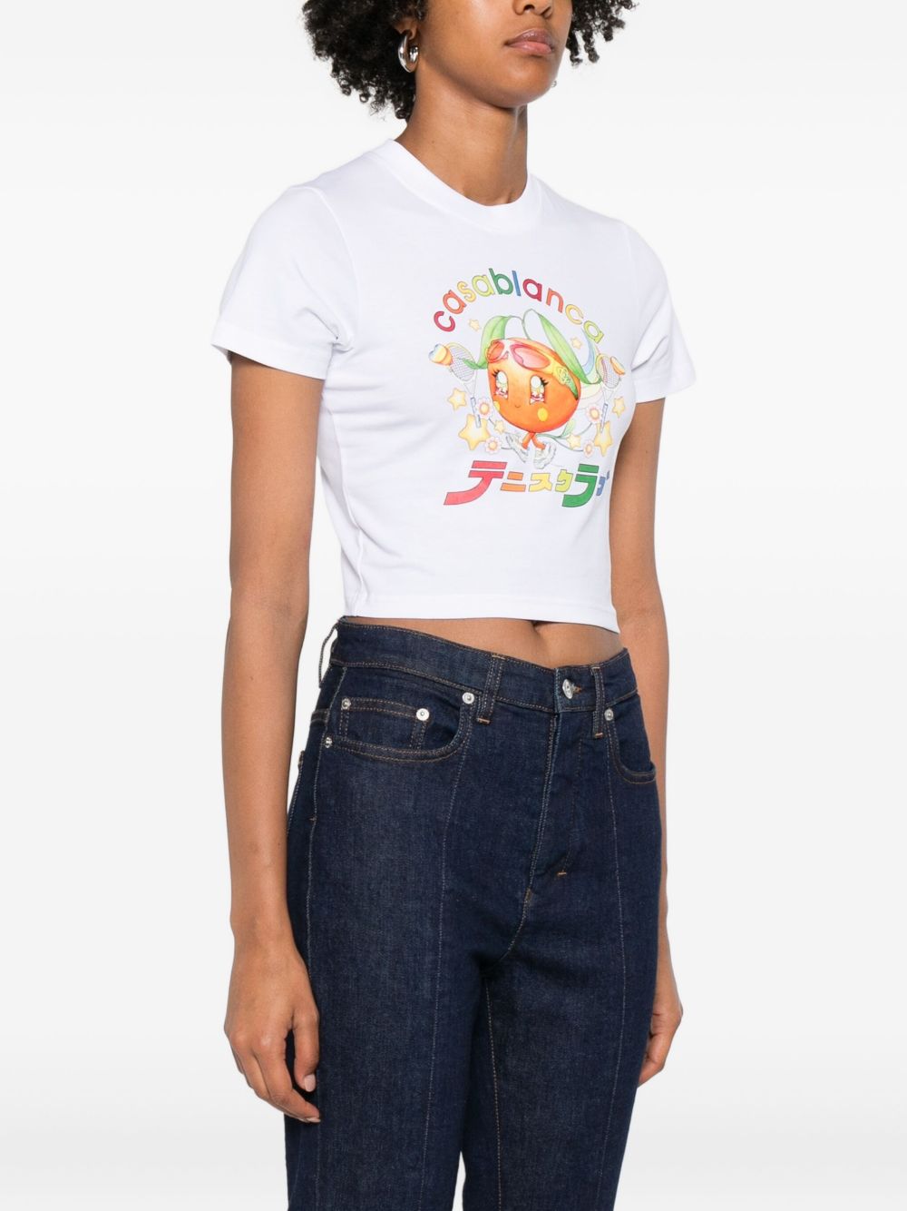 CASABLANCA Mini Mascot Cropped T-Shirt