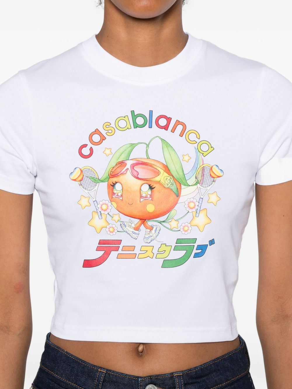 CASABLANCA Mini Mascot Cropped T-Shirt