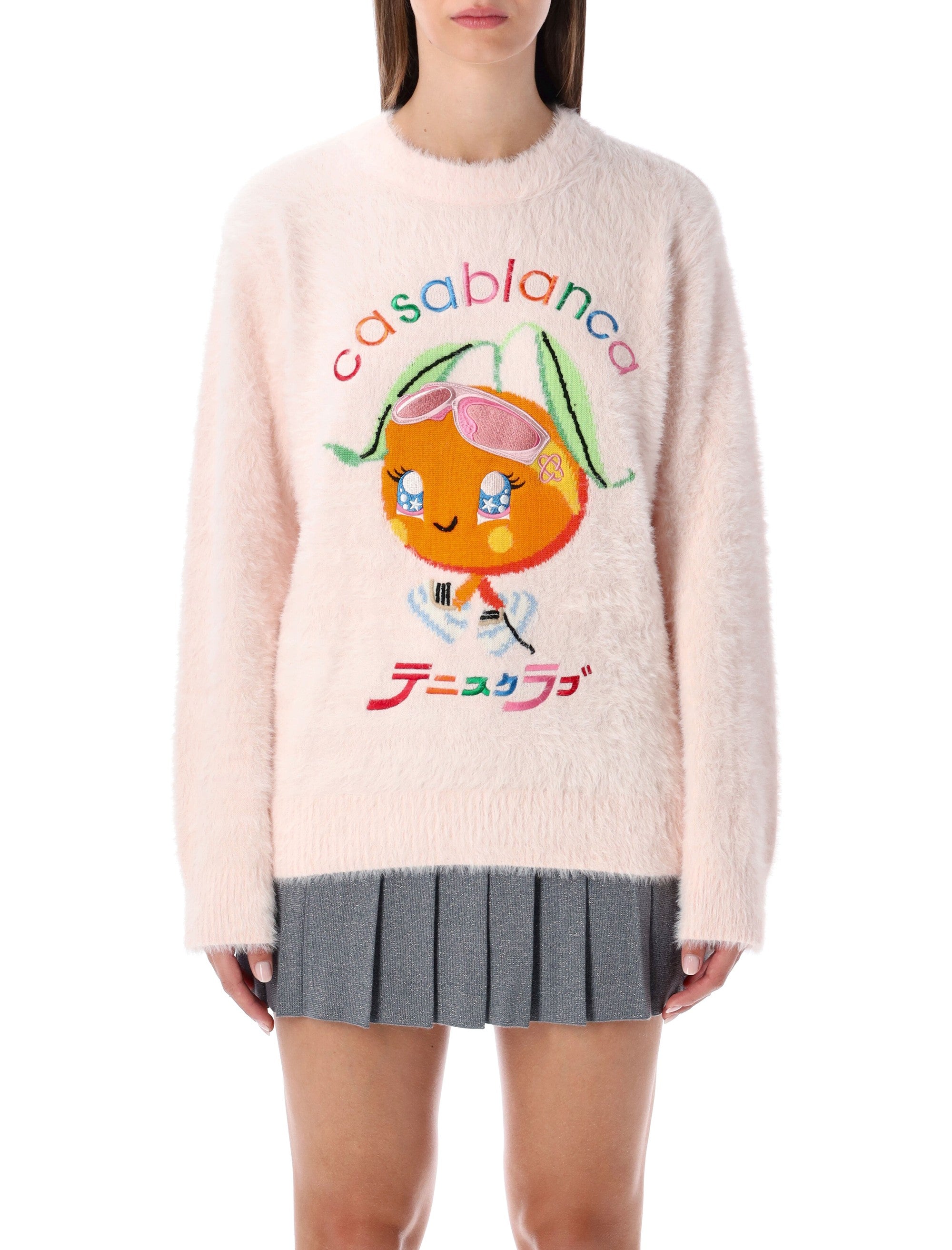 CASABLANCA Character Intarsia Knit Sweater - Oversized Fit