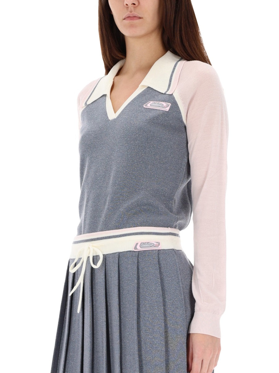 CASABLANCA Long Sleeve Tennis Polo Shirt - Women’s Small