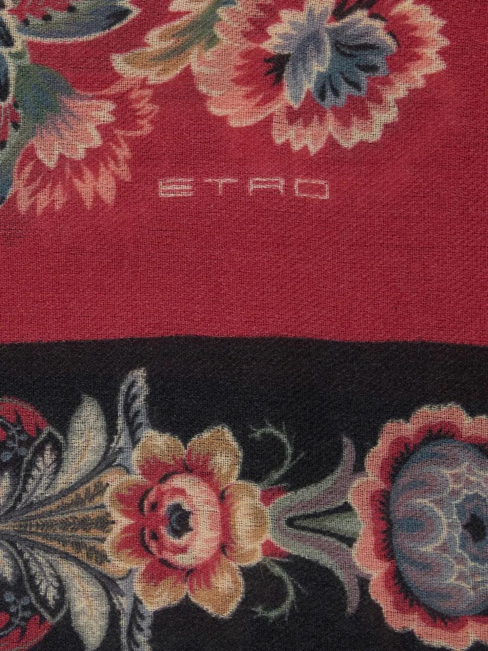 ETRO Floral Print Fringe Scarf