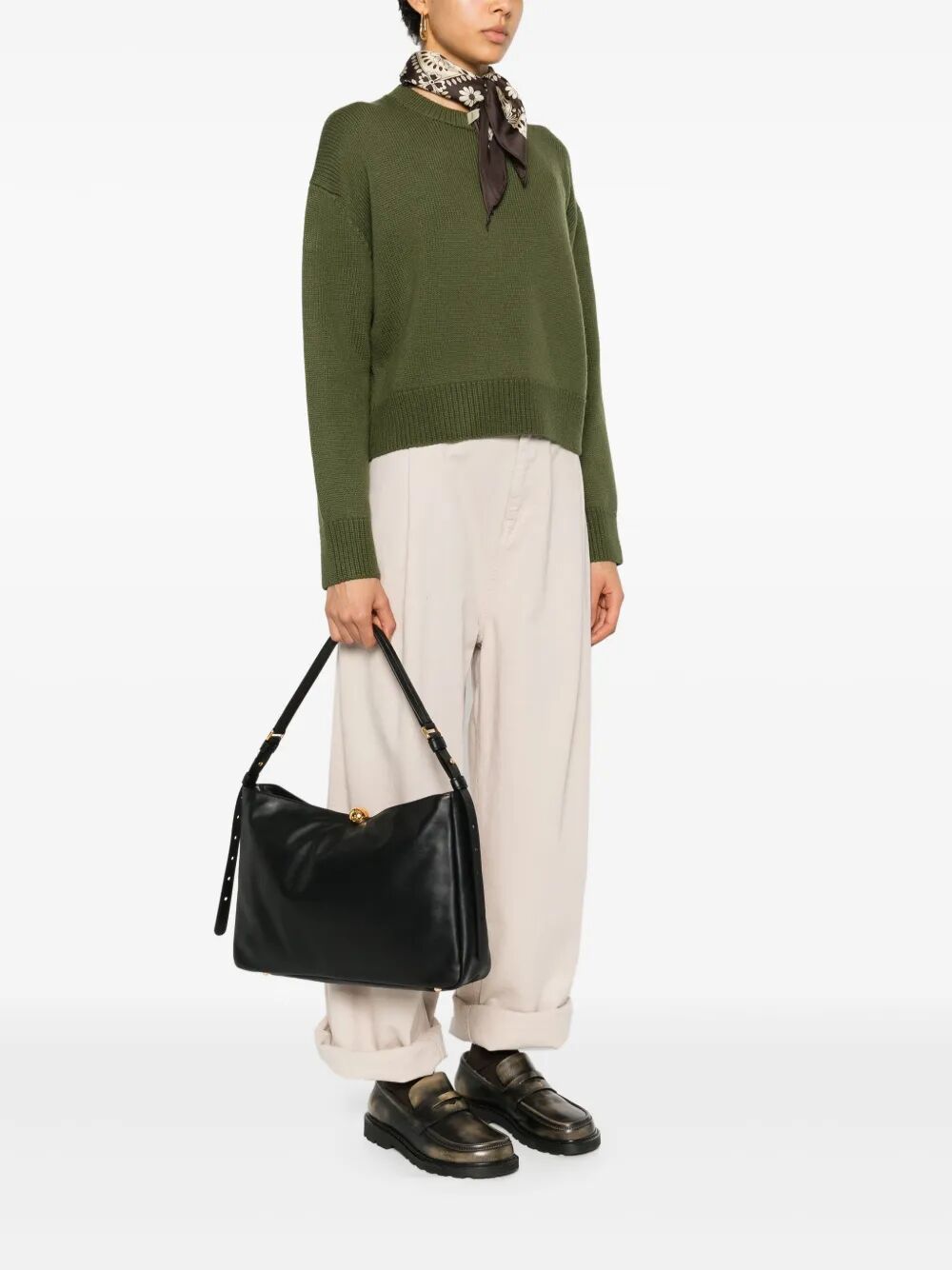 FURLA Large Soft Leather Shoulder Handbag