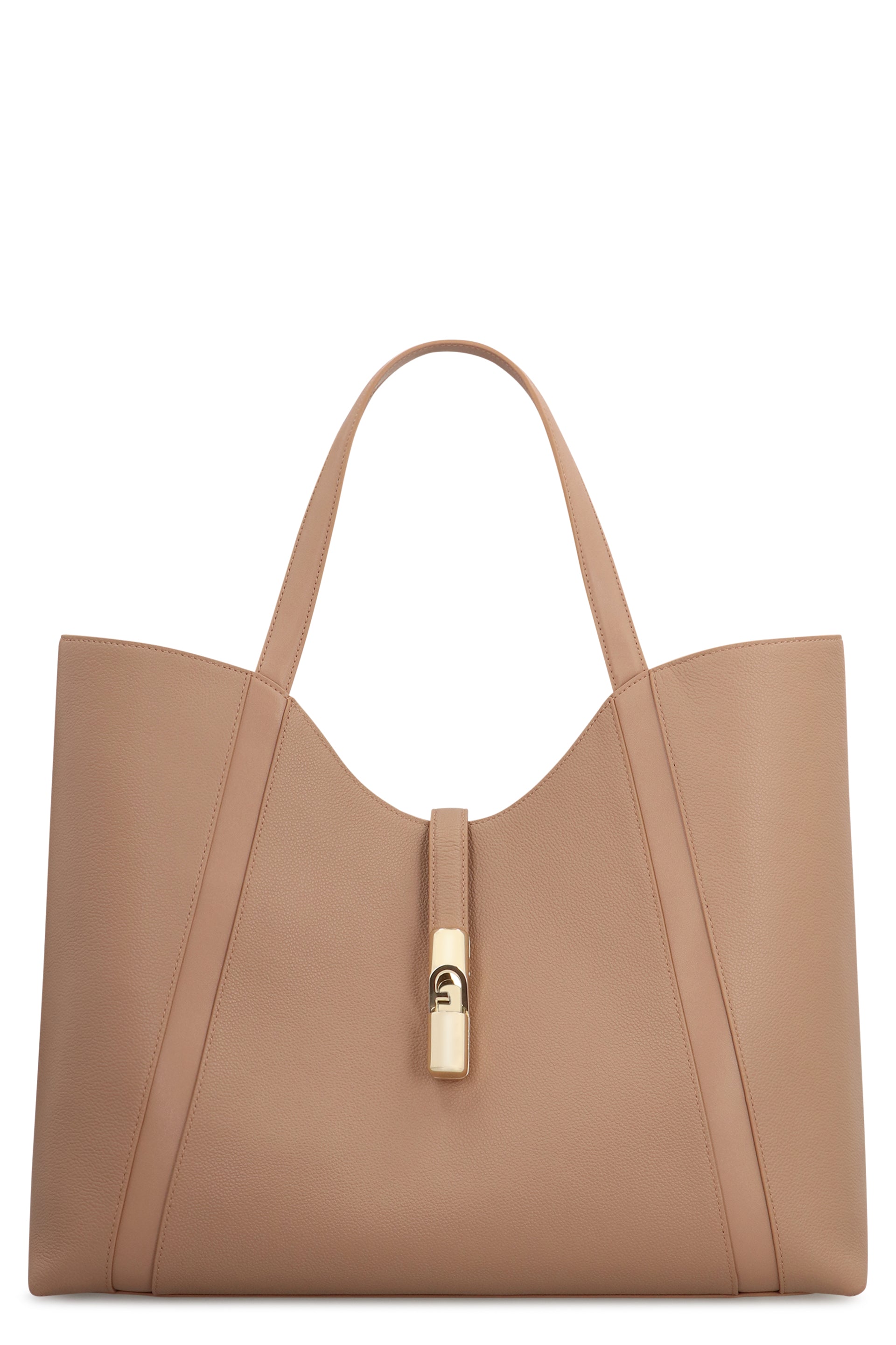 FURLA Pebbled Calfskin Leather Shoulder Handbag - 41.5 cm x 33.5 cm