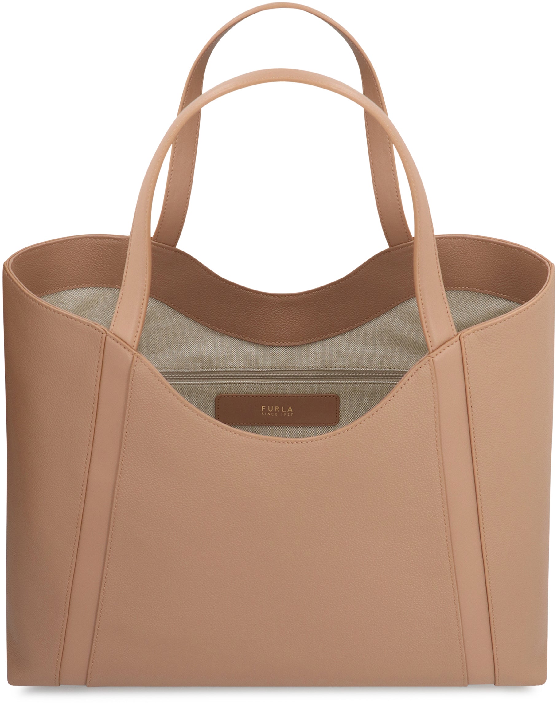 FURLA Pebbled Calfskin Leather Shoulder Handbag - 41.5 cm x 33.5 cm