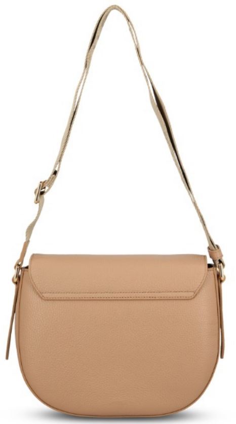 FURLA Curved Leather Cross-Body Handbag with Adjustable Strap