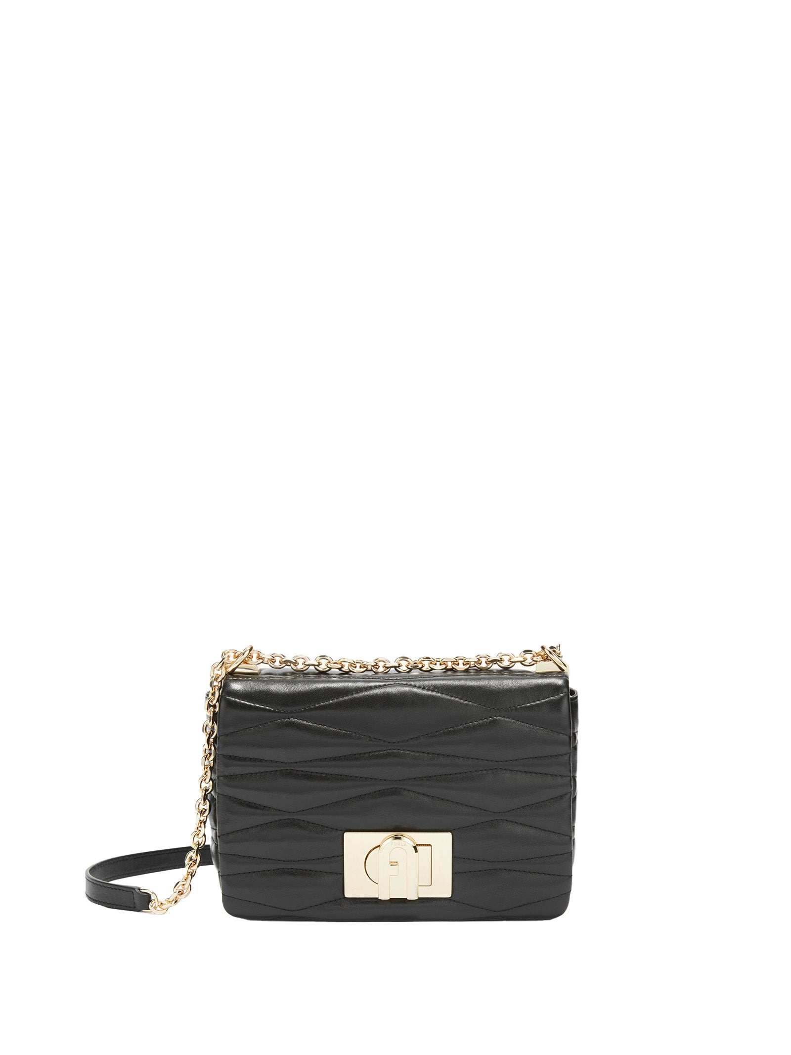 FURLA Luxurious 100% Leather Handbag with Twist-Lock Closure