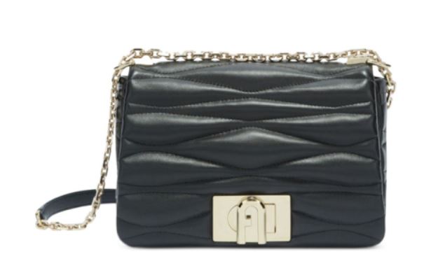 FURLA Luxurious 100% Leather Handbag with Twist-Lock Closure