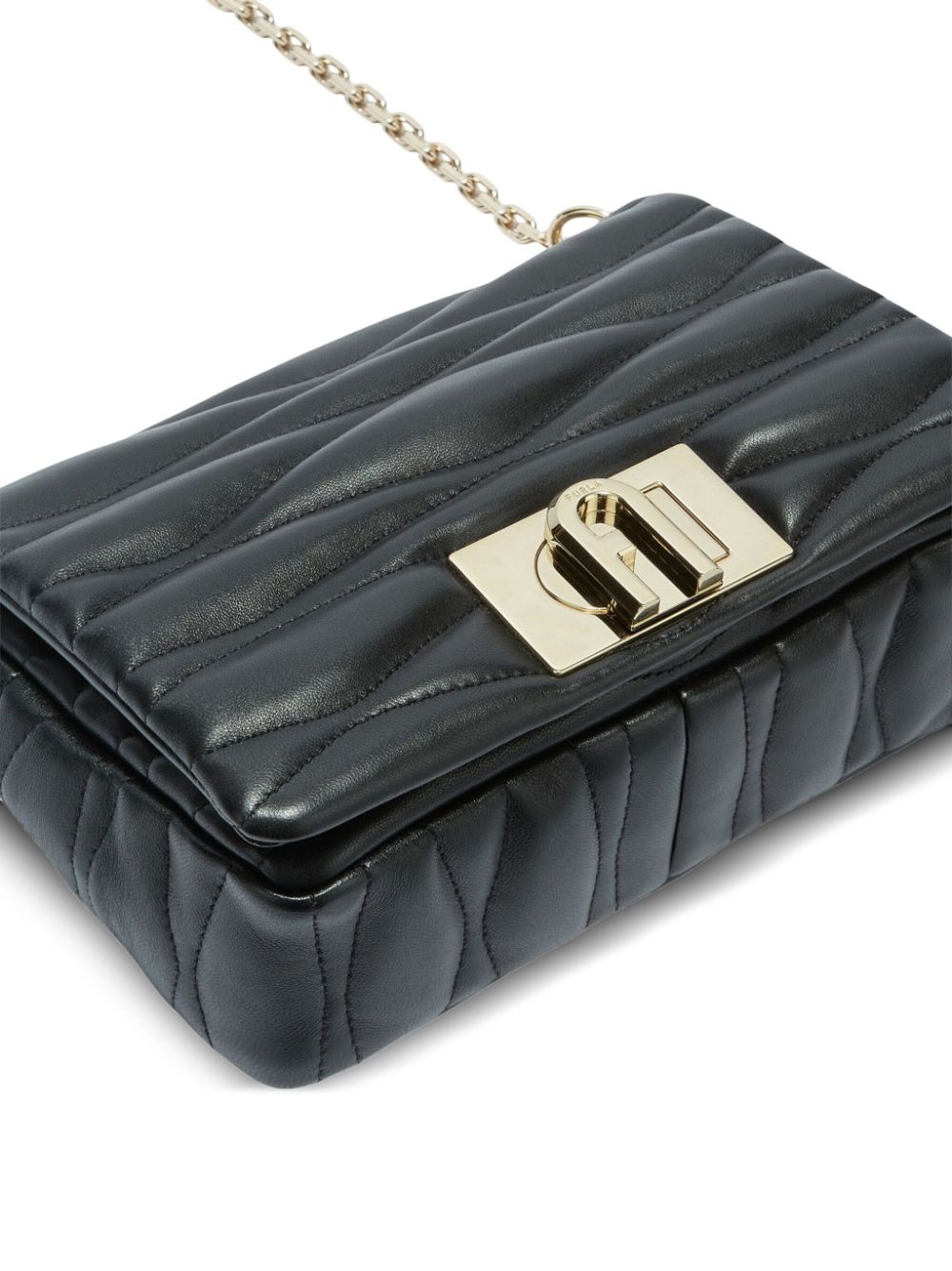 FURLA Luxurious 100% Leather Handbag with Twist-Lock Closure