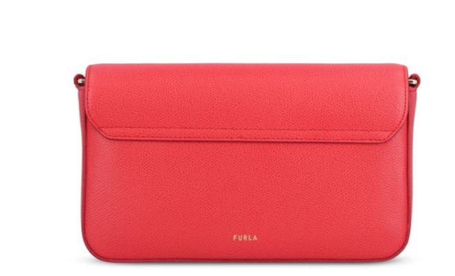 FURLA Mini Leather Foldover Handbag with Detachable Strap