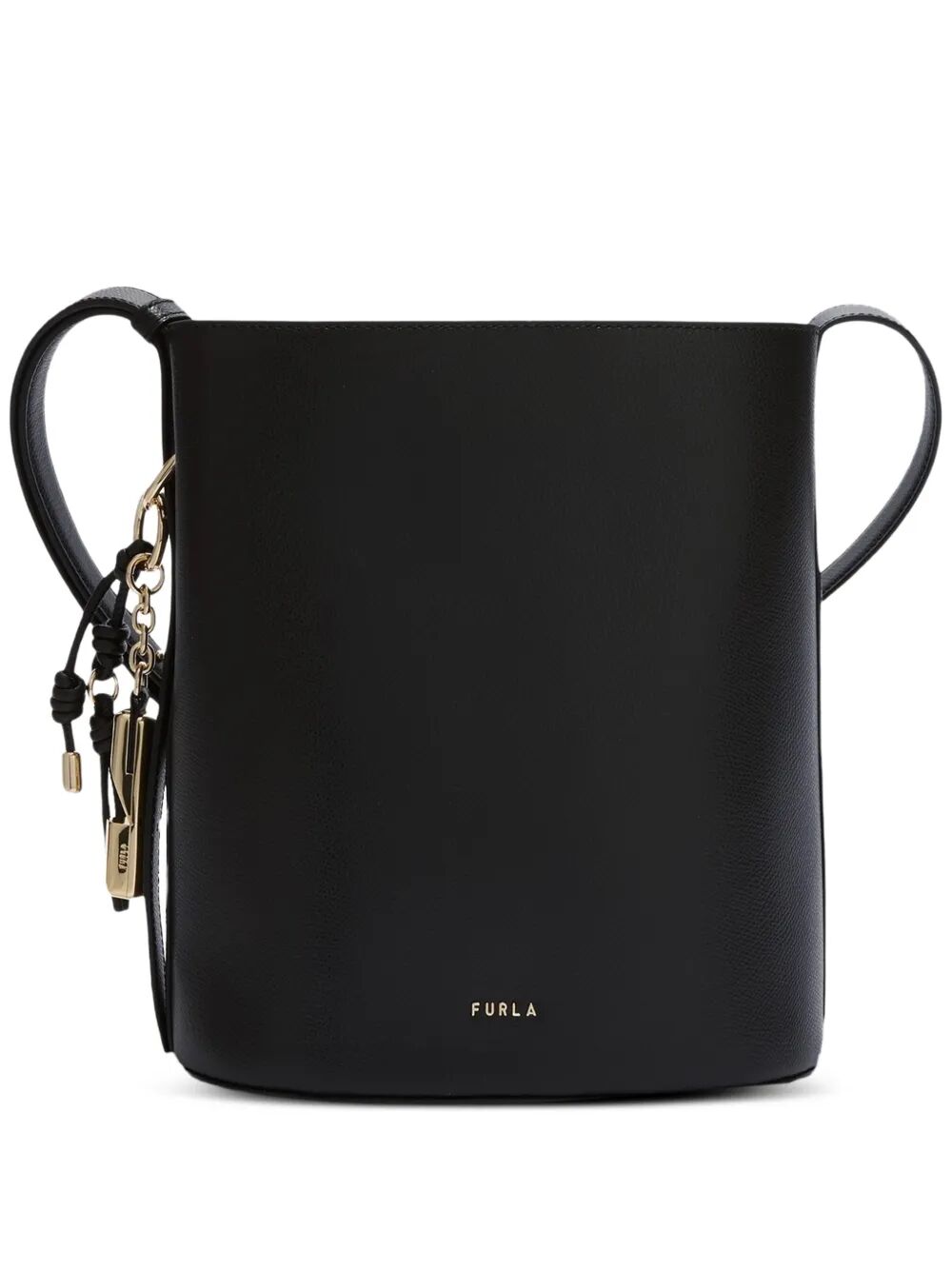 FURLA Mini Ares Leather Small Bucket Handbag
