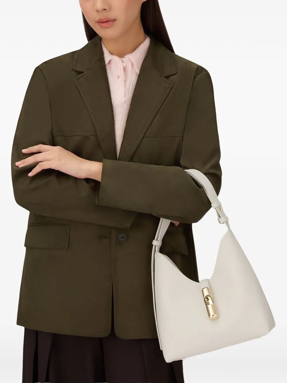 FURLA Mini Leather Hobo Handbag