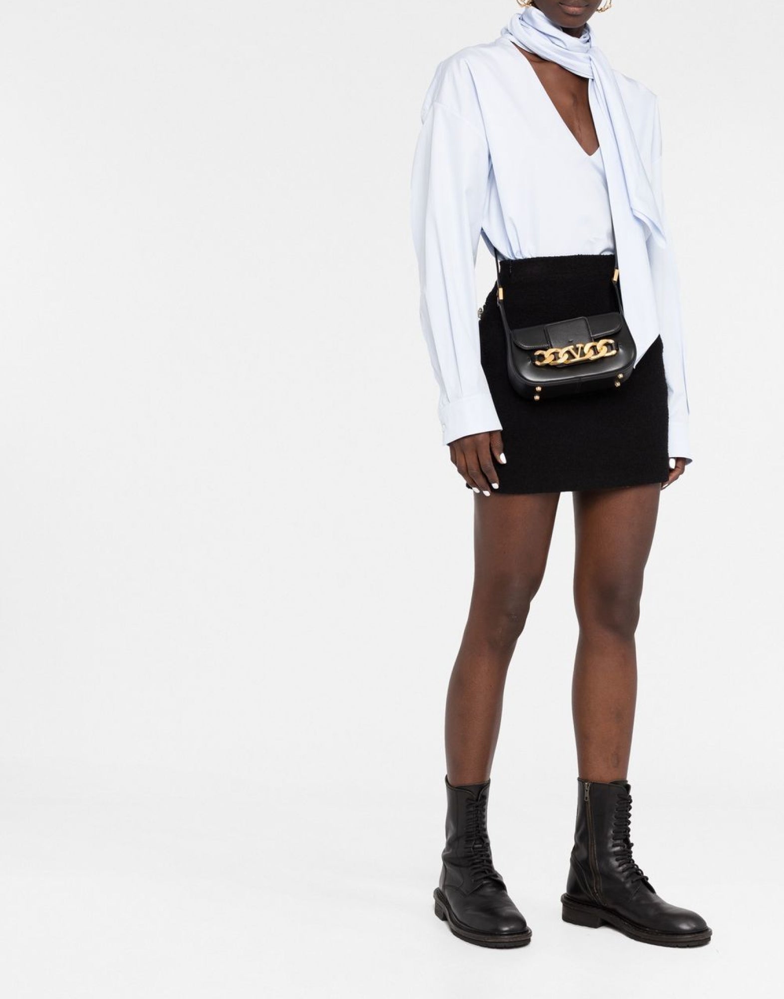 VALENTINO GARAVANI Mini VLogo Chain Shoulder Handbag - 20X12X6 CM