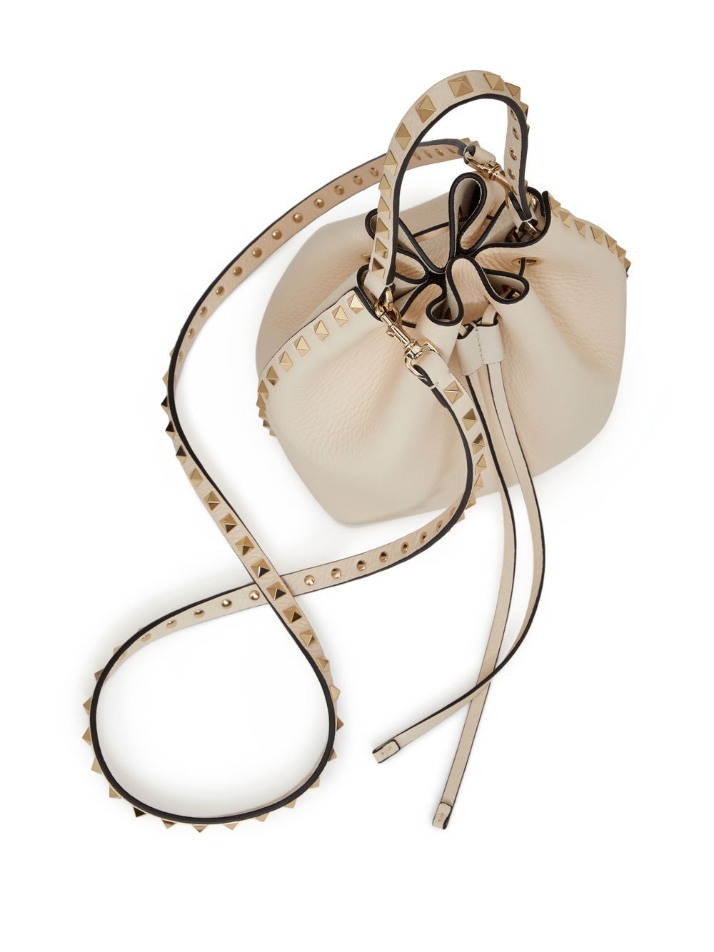 VALENTINO GARAVANI Mini Rockstud Drawstring Bucket Handbag