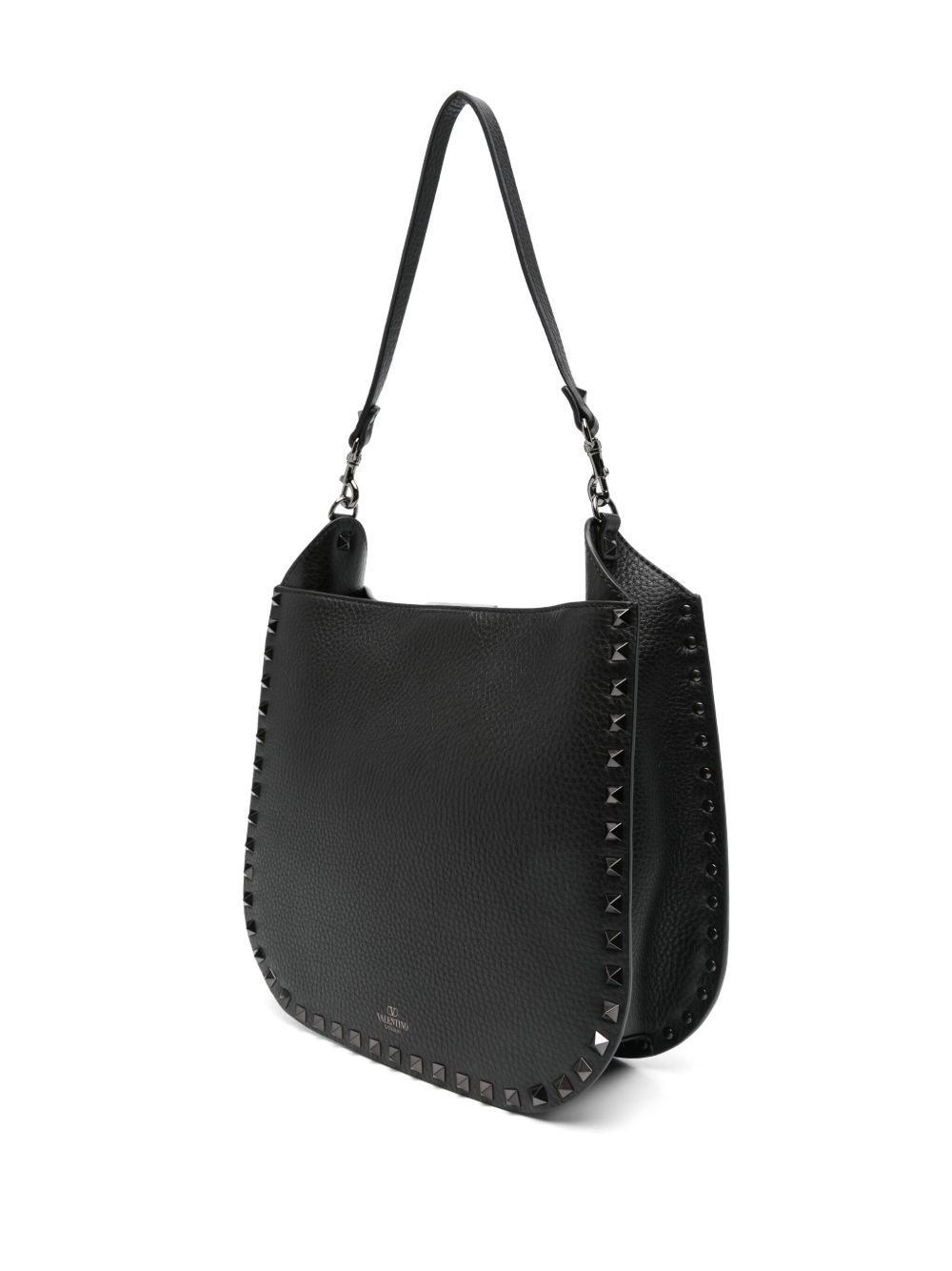 VALENTINO GARAVANI Rockstud Leather Hobo Handbag