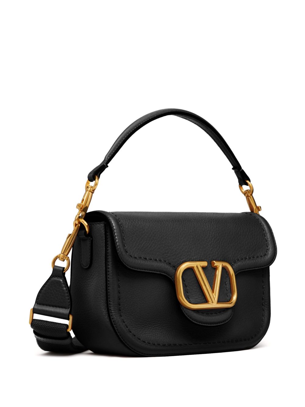 VALENTINO GARAVANI Maxi Logo Signature Leather Shoulder Handbag