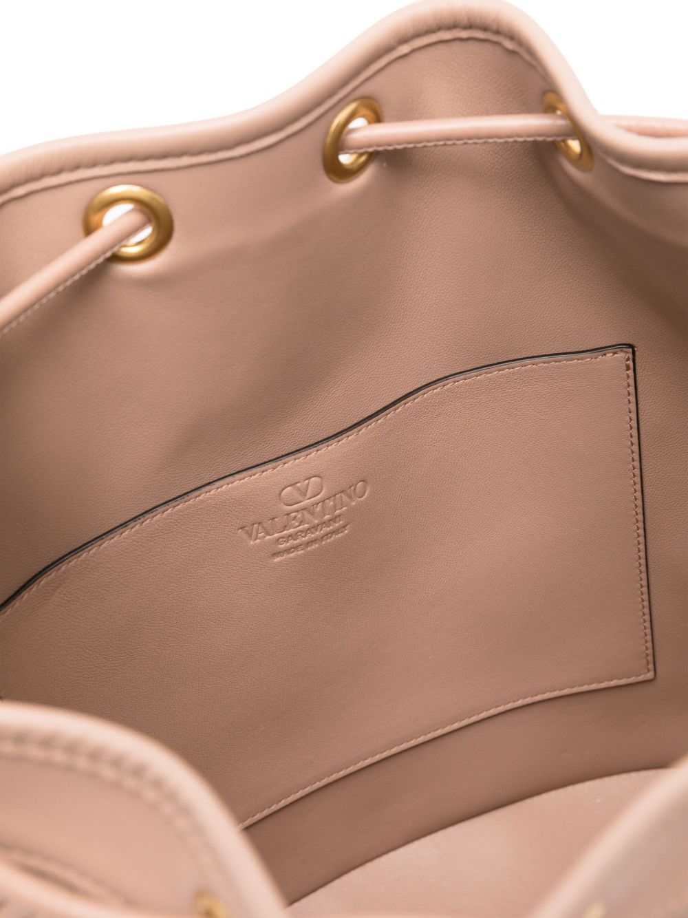 VALENTINO GARAVANI Quilted Leather Bucket Handbag