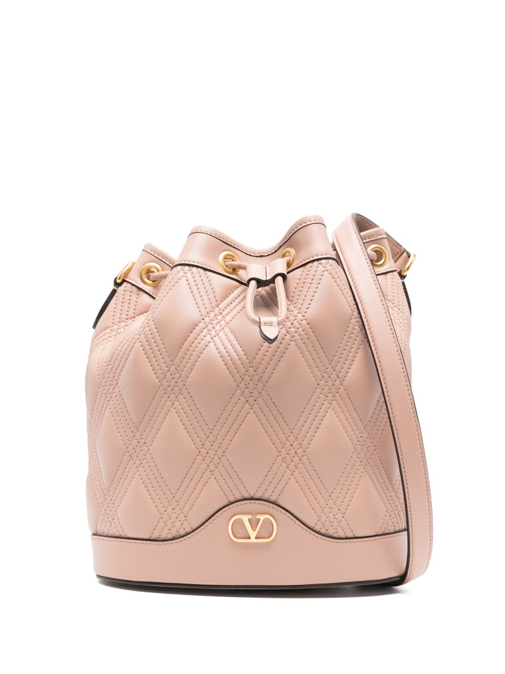 VALENTINO GARAVANI Quilted Leather Bucket Handbag