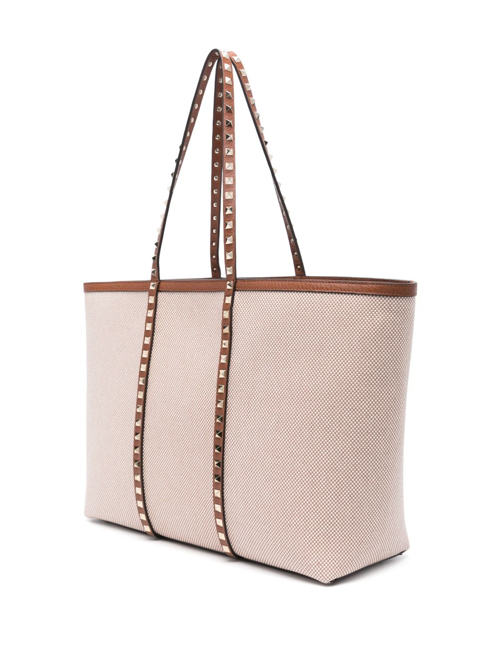 VALENTINO GARAVANI Rockstud Canvas Medium Tote Handbag