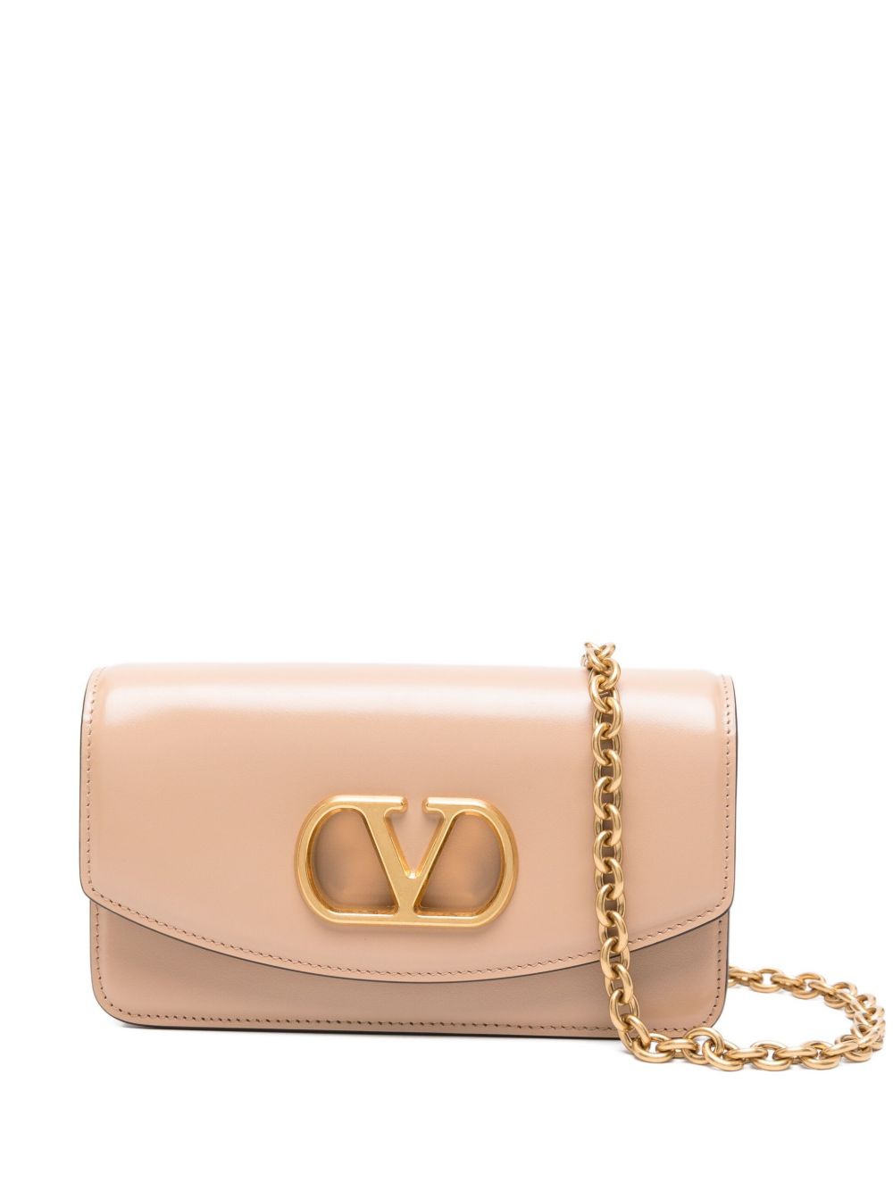 VALENTINO GARAVANI Small Leather Clutch with Chain Strap