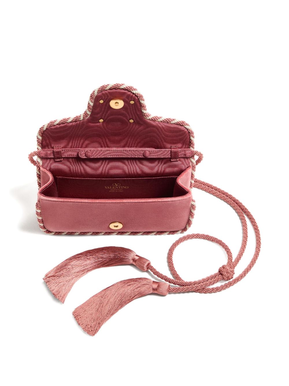 VALENTINO GARAVANI Mini Velvet Clutch with Jewel Embellishment
